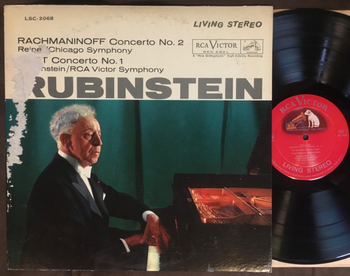 RUBINSTEIN Rachmaninoff & Liszt Concertos - 1962 1st Press RCA LS