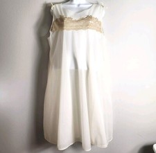 Henson Kickernick Vintage Cream Double Layered Sheer Nightgown-Size L