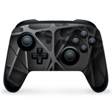 Nintendo Switch Pro Controller Skin Decal Vinyl Wrap - Black Metal Web Panels