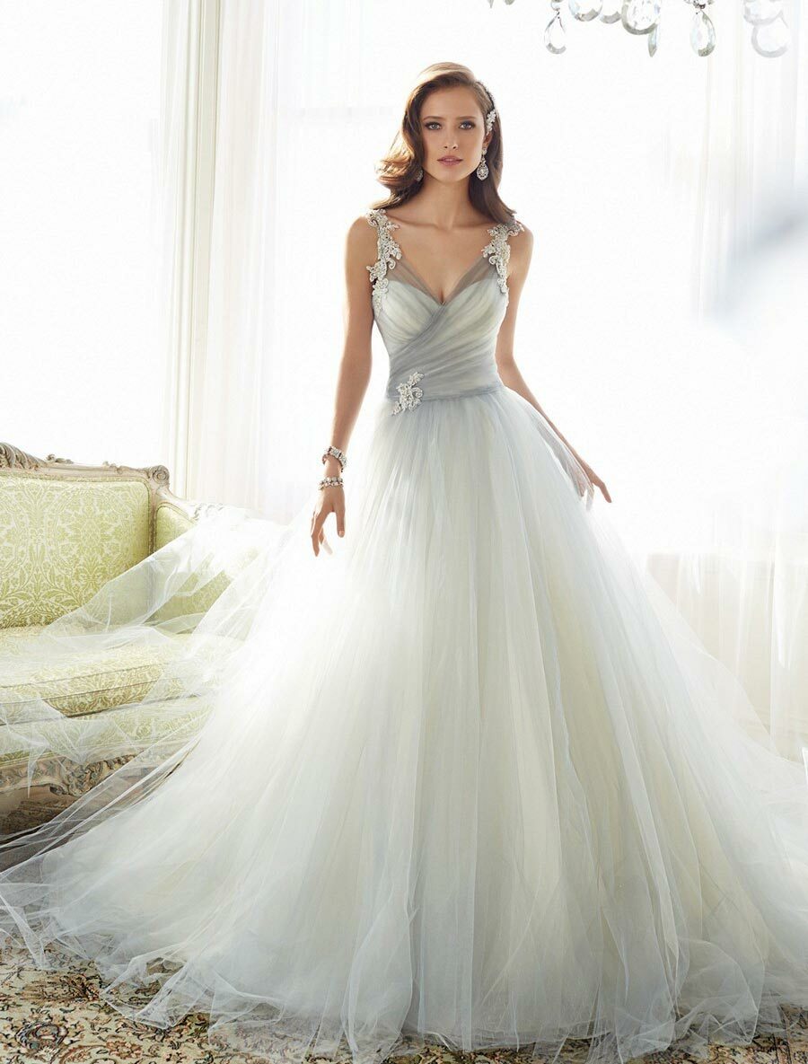 SOPHIA TOLLI Y11550 Misty Gray Ball Gown Sleeveless Sweetheart
