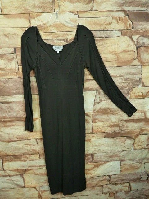 SAINT LAURENT (YSL) Abito Yves Saint Laurent Taglia S Rayon Marrone Made in Italy