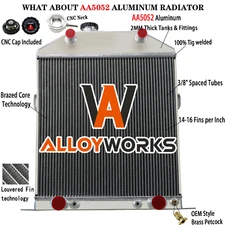 3 ROW ALUMINUM RADIATOR For 1942-1948 Ford Super Deluxe Deluxe FLATHEAD ENGINE