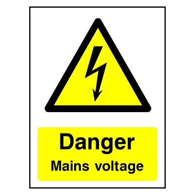 Gefahr Netzspannung Schild oder Aufkleber | ELEC0039
