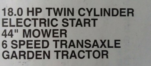 Sears Craftsman 18.0 h.p 44" 6-sp Garden Tractor Owner & Parts Manual 917.255920 - Picture 3 of 3