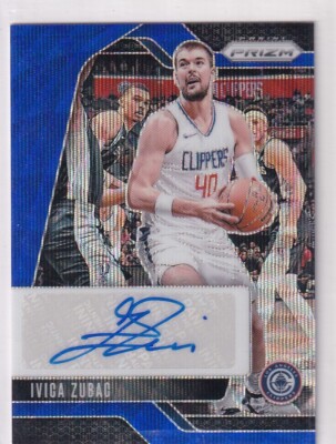 2024-25 Panini Prizm NBA No. SIG-IZC Ivica Zubac Blue Wave Auto