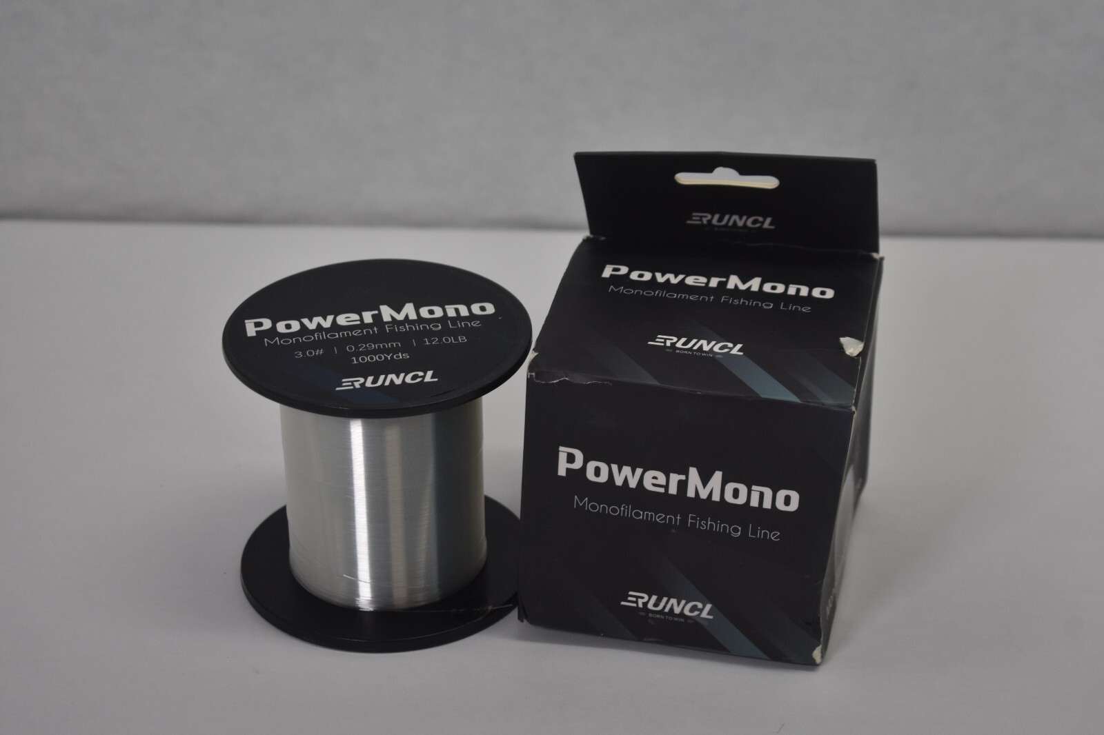 Runcl PowerMono Fishing Line Monofilament 1000 yd Spool Clear Shock ...