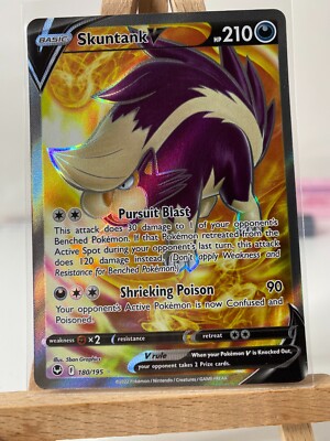 Pokemon TCG NM Skuntank V - Silver Tempest [Full Art] [180/195]