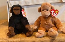 Vtg Ty Beanie Babies BONGO Monkey  CONGO Gorilla With Tags Original 1995 1996