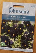 Johnsons : Johnsons Viola Back to black flowers seeds  - best before 2028