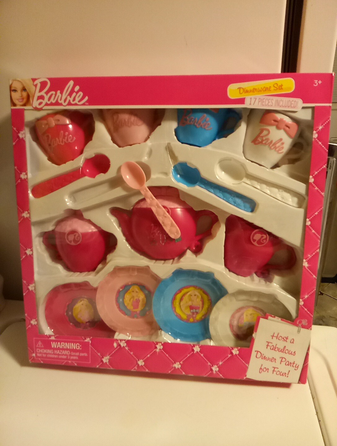 Barbie Dinnerware Set, Tea Party Set, Dinner, Play Pretend, Brand New 
