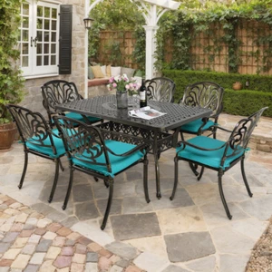 7 Piece Outdoor Dining Set Patio Table and Chairs Furniture Set Garden Chairs