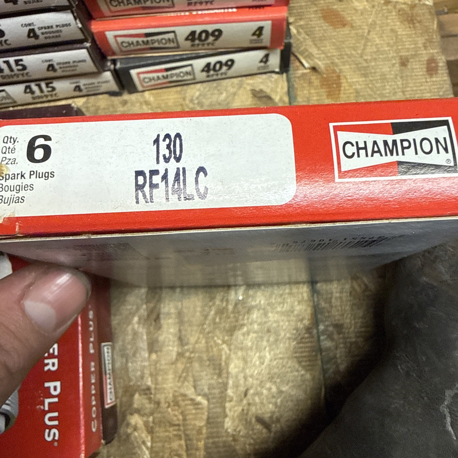 6 Genuine Champion 130 RF14LC Copper Plus Spark Plugs