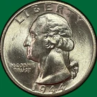 1944-S Washington Quarter Silver Brilliant Uncirculated BU Coin #38672