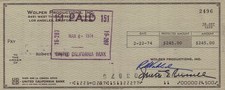 ROBERT YOUNG - CHECK ENDORSED 02/22/1974 CO-SIGNED BY: IRWIN E. RUSSELL
