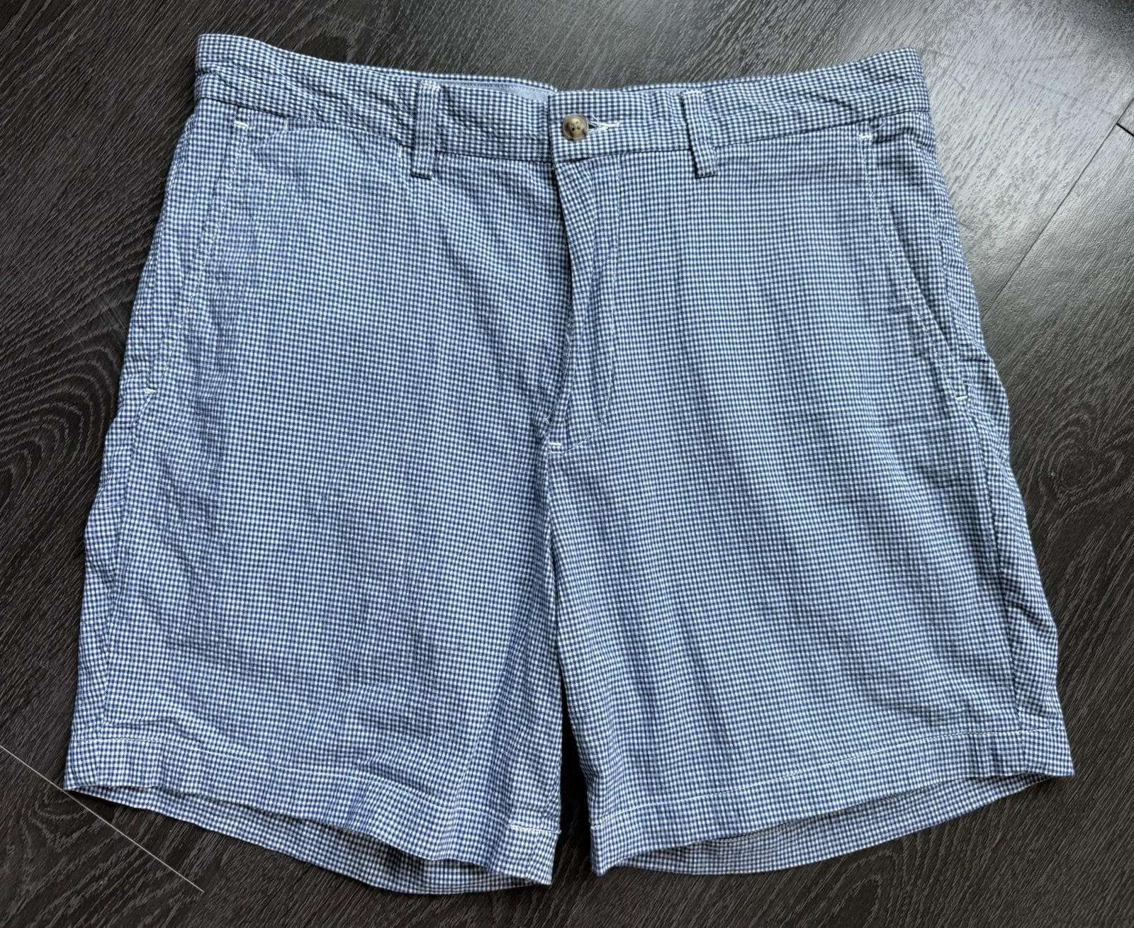 Polo Ralph Lauren Stretch Classic Fit Casual Shorts Navy Houndstooth Mens 32