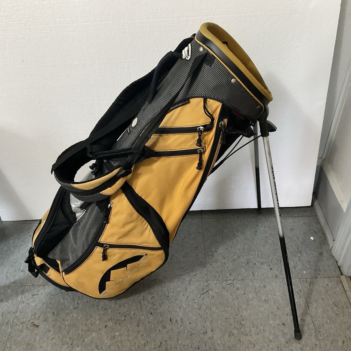Sun Mountain 4-Way Stand Golf Bag Dual Carry Strap Yellow/Black