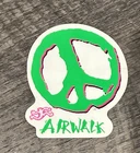 Vintage Airwalk Neon Green peace sign sticker decal 90s