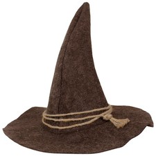 HOMELEX Brown Wizard Felt Hat Witch Sorcerer Hats Adult Costume Scarecrow Acc...