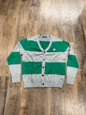 Acne Studios Patch Face Wool Cardigan Green Grey Men s Size M