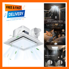 Bathroom Exhaust Fan with Light, 120 CFM, 1.0 Sones, LED Light, Ceiling Mount