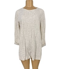 J. Jill Medium Women Specked Pullover Tunic Top Rolled Sleeve Relaxed Fit PR11