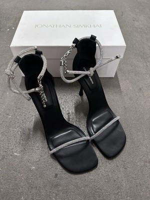 SIMKHAI Dalton Crystal Knot Sandal Heels Black 40 $595