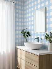 Blue Peel and Stick Wallpaper Plaid Modern Wall Paper Checkered Gingham Contact