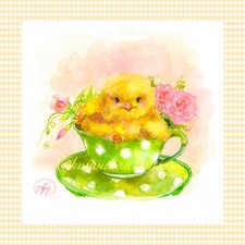 Art Print Matted: High-Quality Cottagecore Chick Kitchen Decor Easter