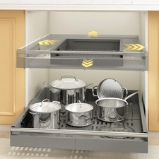 K&uuml;chenschublade Teleskopschublade ausziehbar verstellbar Organizer 2 St&uuml;ck