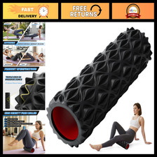 Deep Tissue Foam Roller - 15" High Density, Diamond Texture, Myofascial Release,