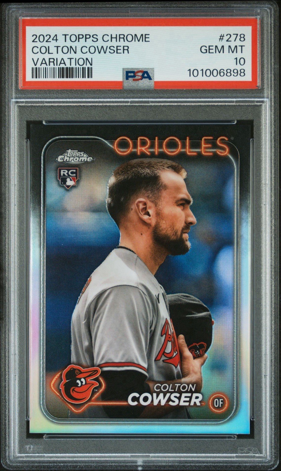 Colton Cowser 2024 Topps Chrome Image Variation #278 (RC) PSA 10