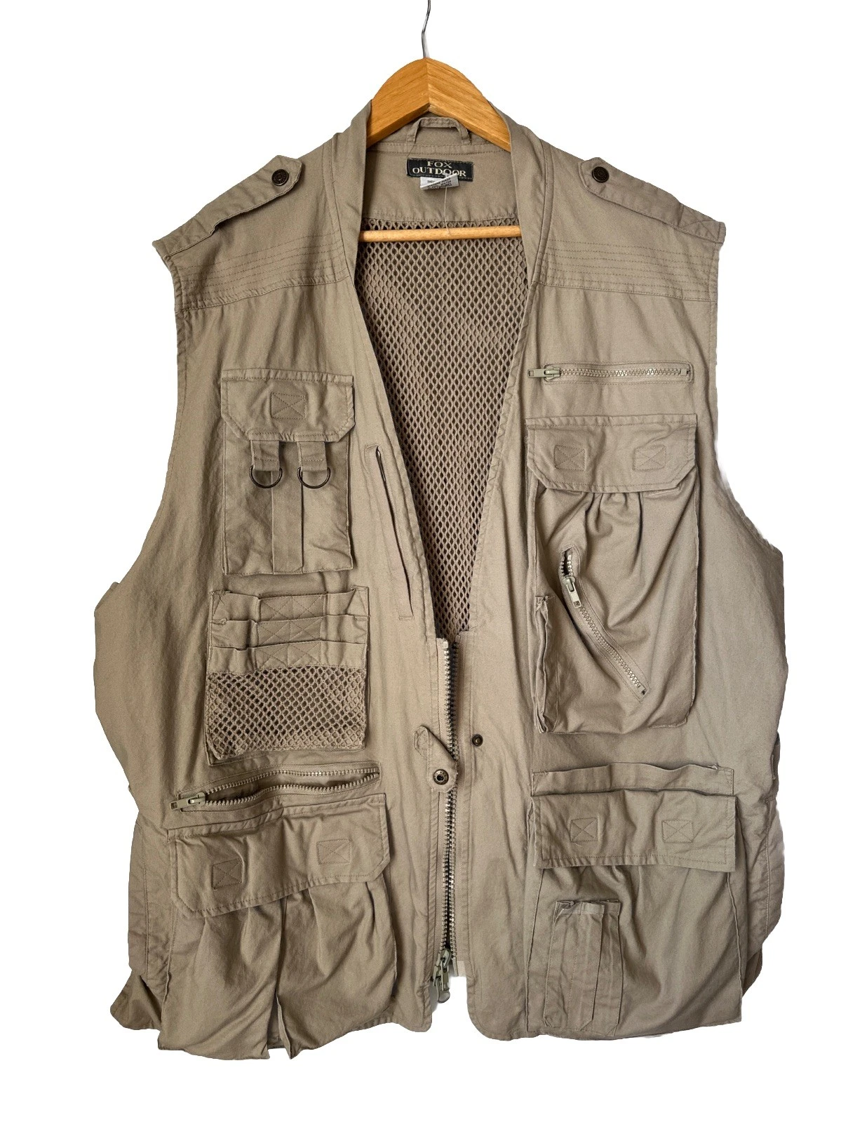 FoxOutdoor FishingVest Men’s Medium Utility Outdoor Hiking Multi Pocket Net XL