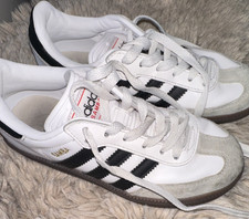 adidas Samba IF1944 White Black Leather Sneaker Unisex Kids US 1 Flat