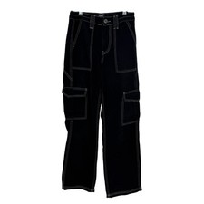 BDG Cargo Skater Utility Pants Womens 24 Black Cotton Y2K Grunge Baggy UO