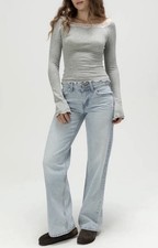 LEVI S Women s Superlow Loose Jeans 25 x 32 Blue Light Wash NWT New