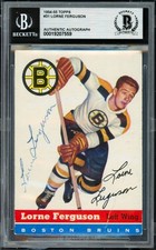 Lorne Ferguson Signed 1954-55 Topps Card 31 Boston Bruins Beckett