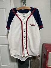 Vintage Early Y2K Sports Mlb Atlanta Braves Baseball Jersey Button Size Large