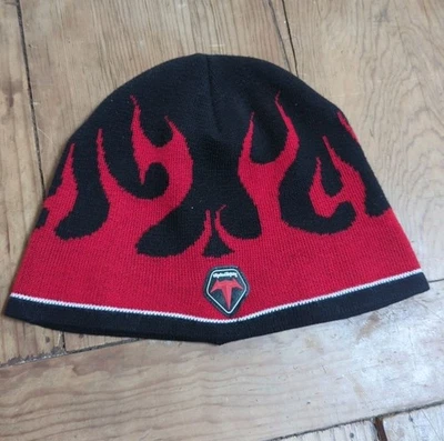 Troy Lee Designs Beanie Hat Red Black Flames Skater Biker - Image 1 of 4