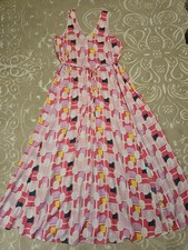 NWOT Soma Chiffon Maxi Sleeveless Dress Pockets Tie Waist Size M