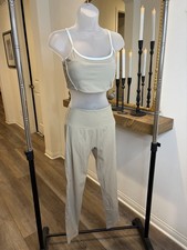 2 Pc Nylon Yoga Set Women Crop Top High Waist Leggings Workout Gym Suit