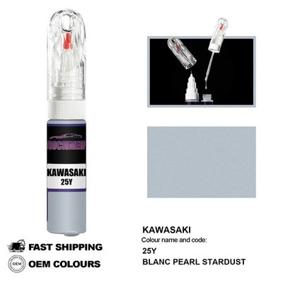 FÜR KAWASAKI BLANC PEARL STARDUST 25Y Lackstift Pinsel Fix Kit Kratzer