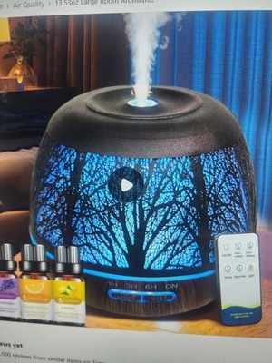 Large Room Aromatherapy Humidifier/ Oil Diffuser, Remote Control 7 Color Changes