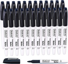 Permanent Markers, 24 Pack Black Permanent Marker Set,Fine Point, Works on Plast