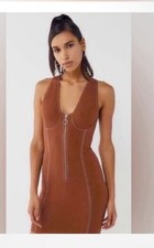 Urban Outfitters Zip-Up Bodycon Brown Dress- size Small. Never worn,