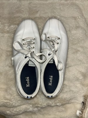 Keds White Lace Up Low Top Sneakers Rubber Sole Women's Athletic Shoes Size 8