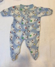 Vintage 90s Baby Snoopy Sleeper Pajamas Footed PJs Jumpsuit 3-6 Months Rare