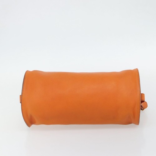 HERMES Doremi Shoulder Bag Leather Orange Gold Auth bs30512 - Picture 5 of 20