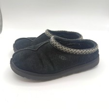 UGG Tasman Slippers Women Size 6 Black Suede Sheepskin Lined Comfort Slip On
