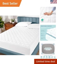 Quilted Cooling Mattress Cover - Washable and Deep Pocket Design