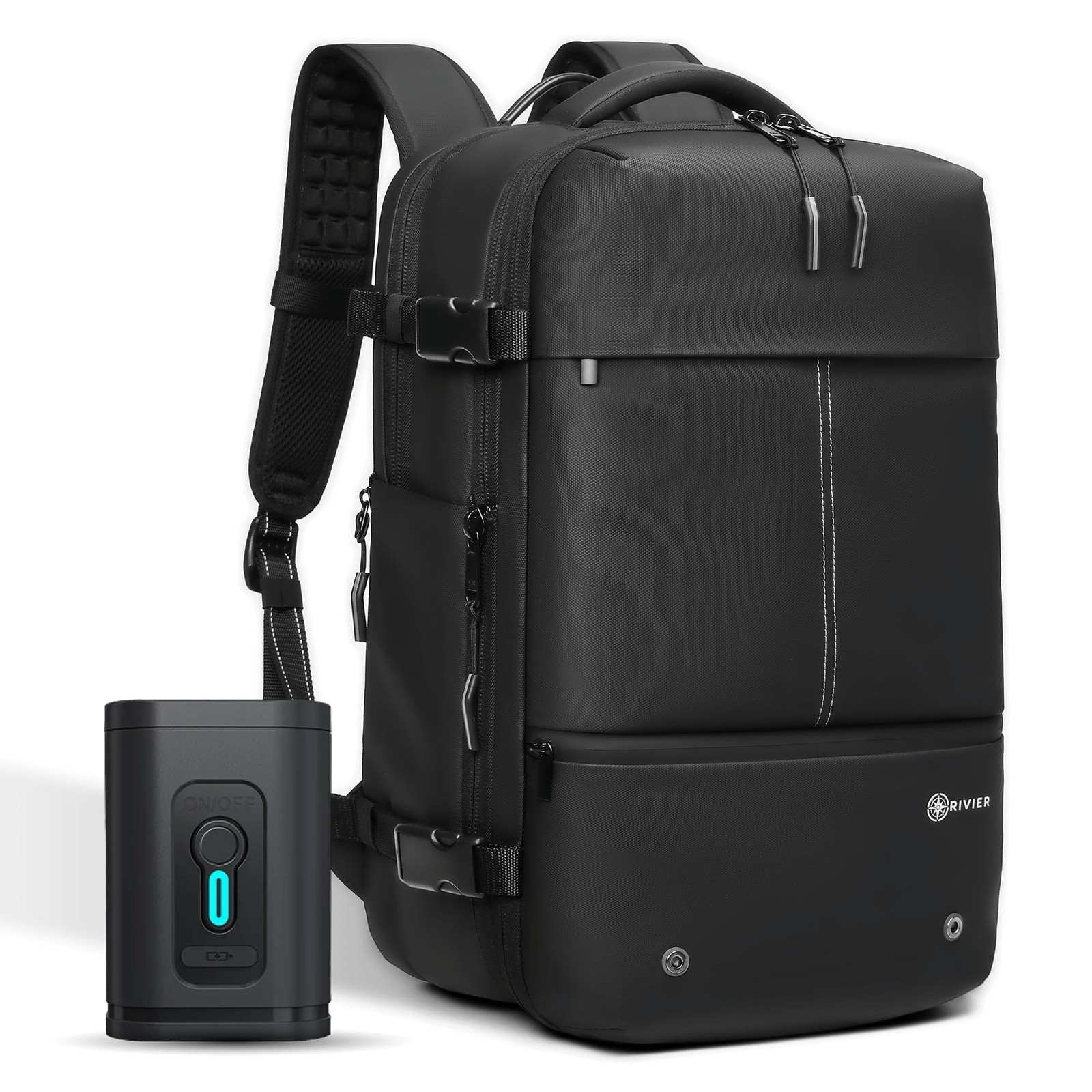 Expandable Laptop Travel Backpack with USB Port Vacuum Compression Pump Storage